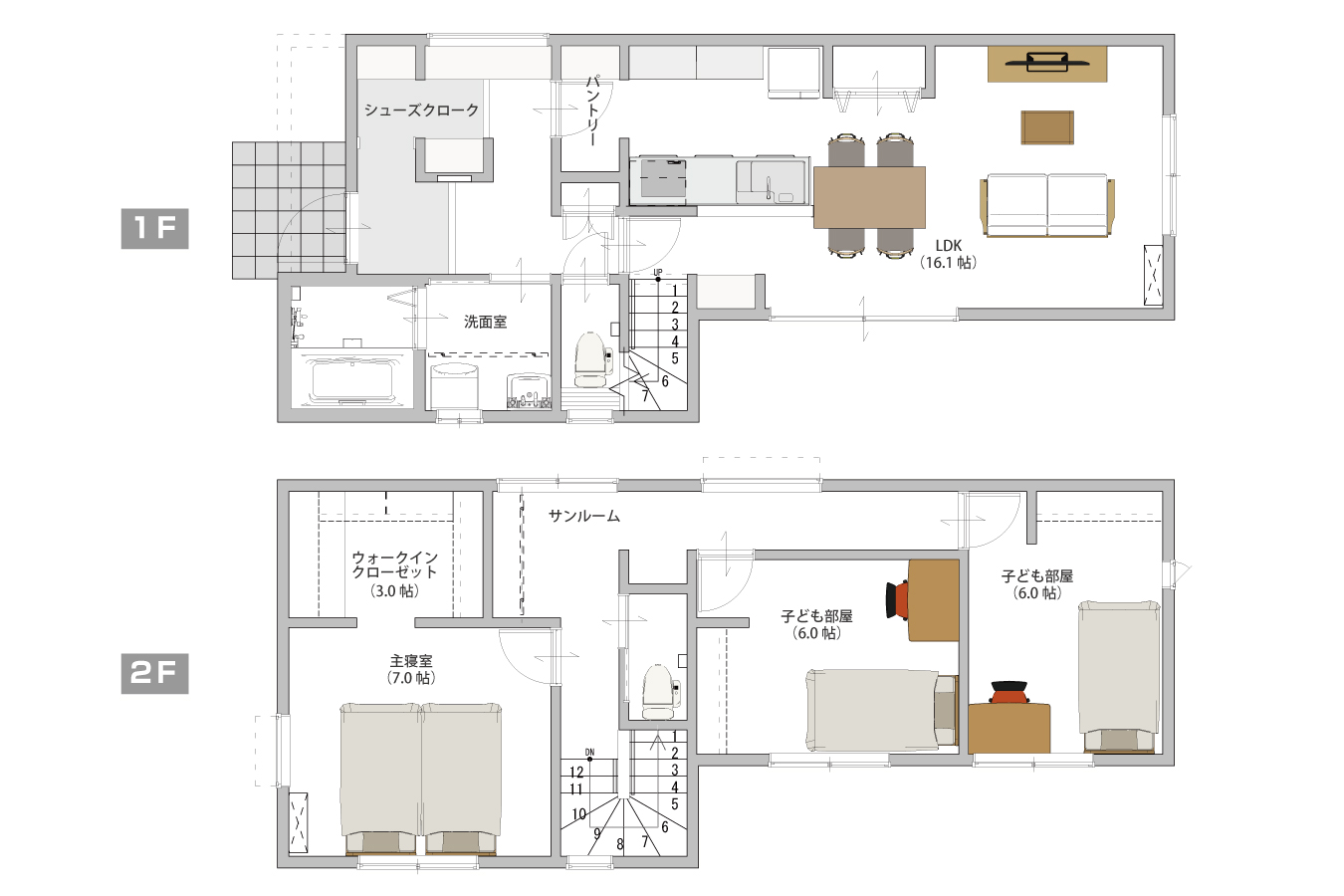 長岡市豊田モデルハウス間取り図