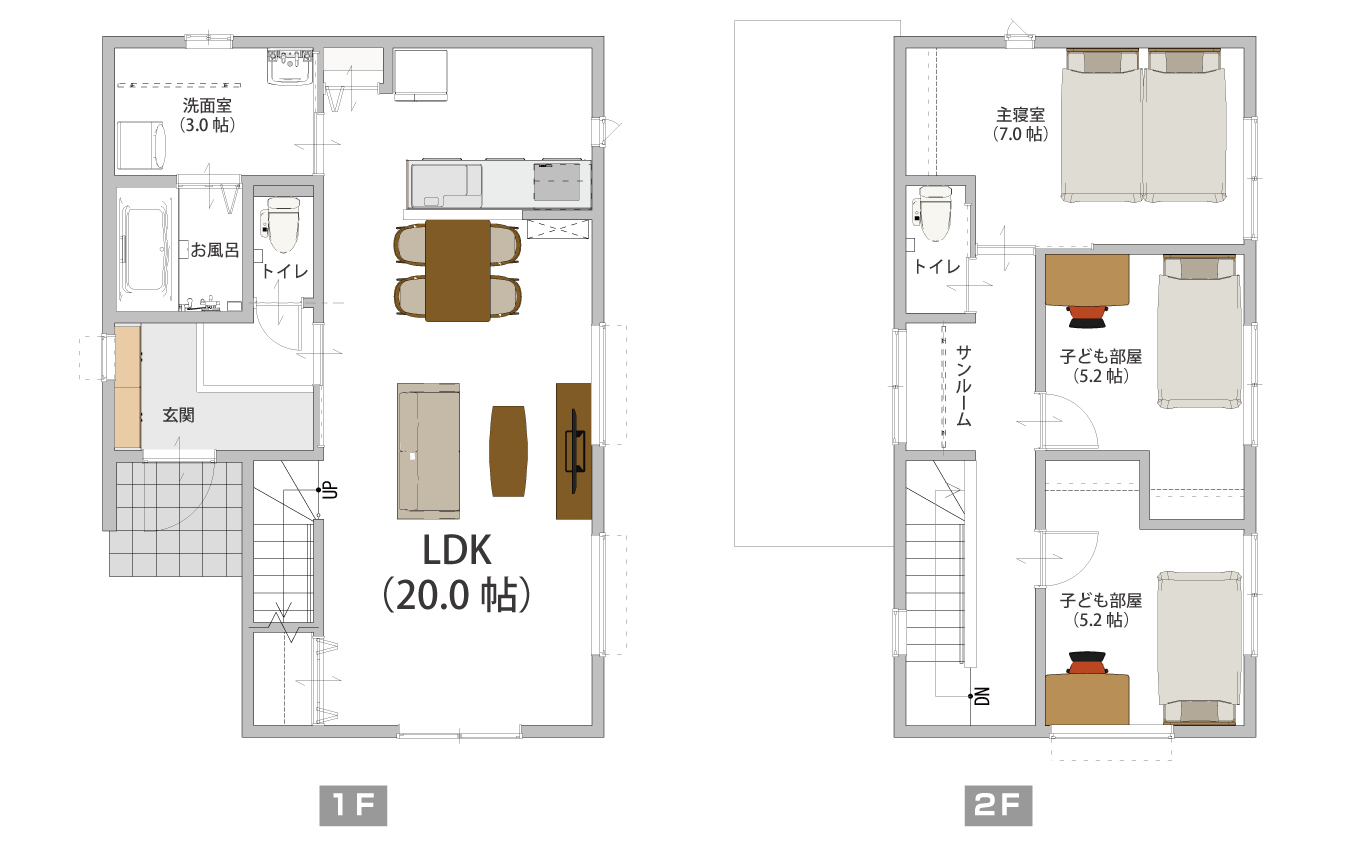 長岡市花園モデルハウス間取り図